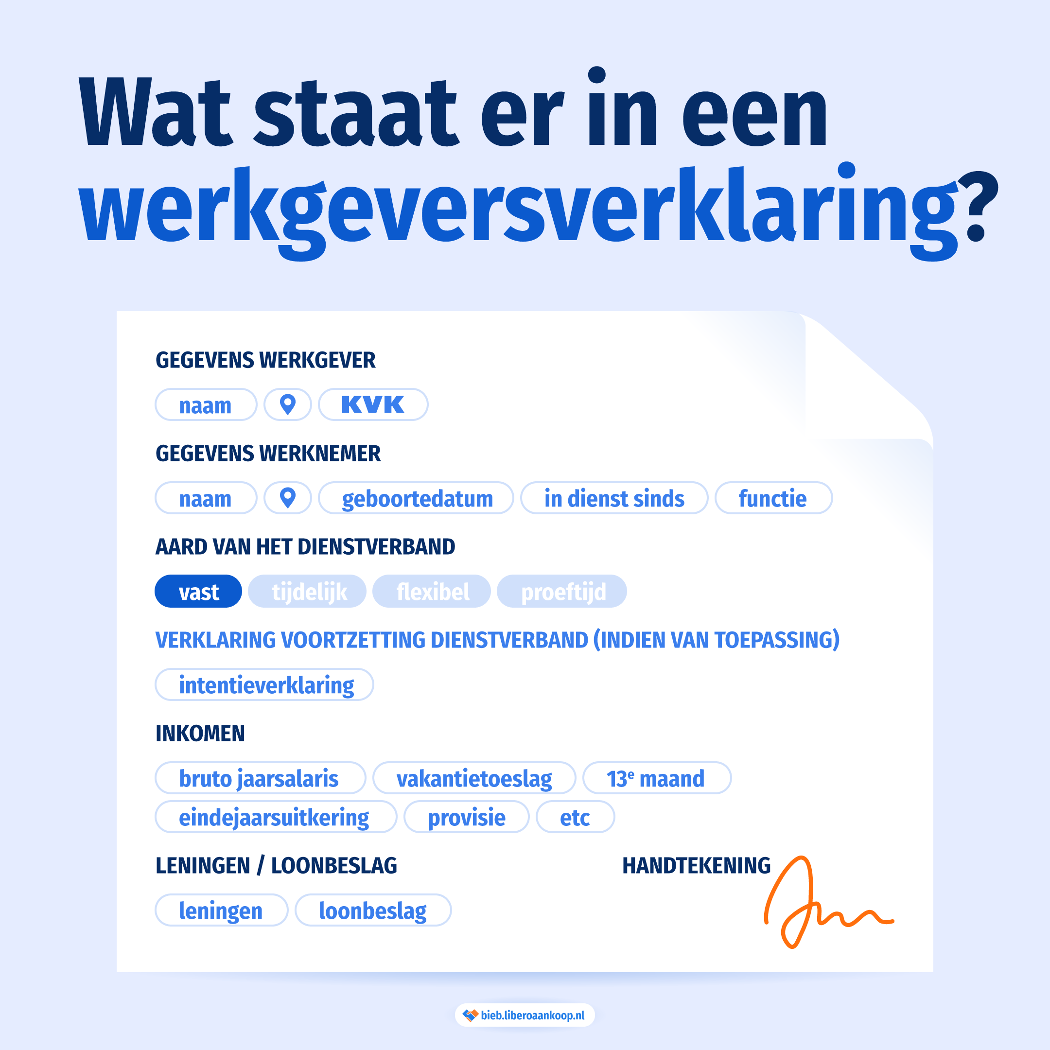 Wat staat er in een werkgeversverklaring - voorbeeld | Libero Aankoop