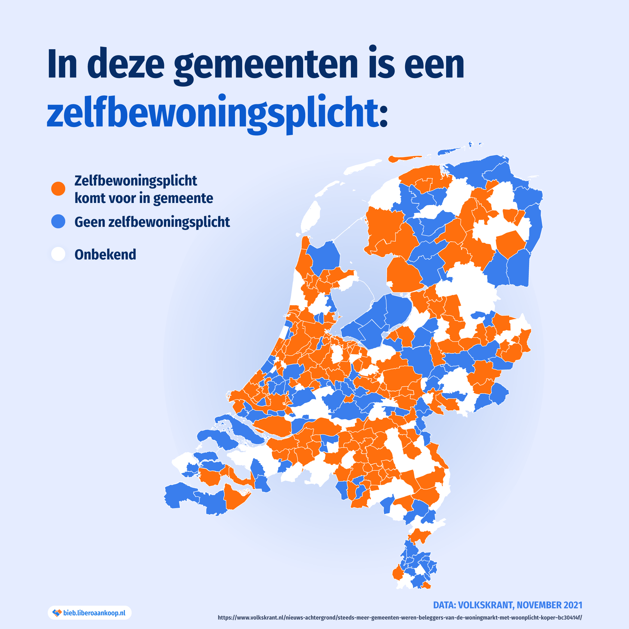 In deze gemeenten is een zelfbewoningsplicht - kaart van Nederland met overzicht | Libero Aankoop