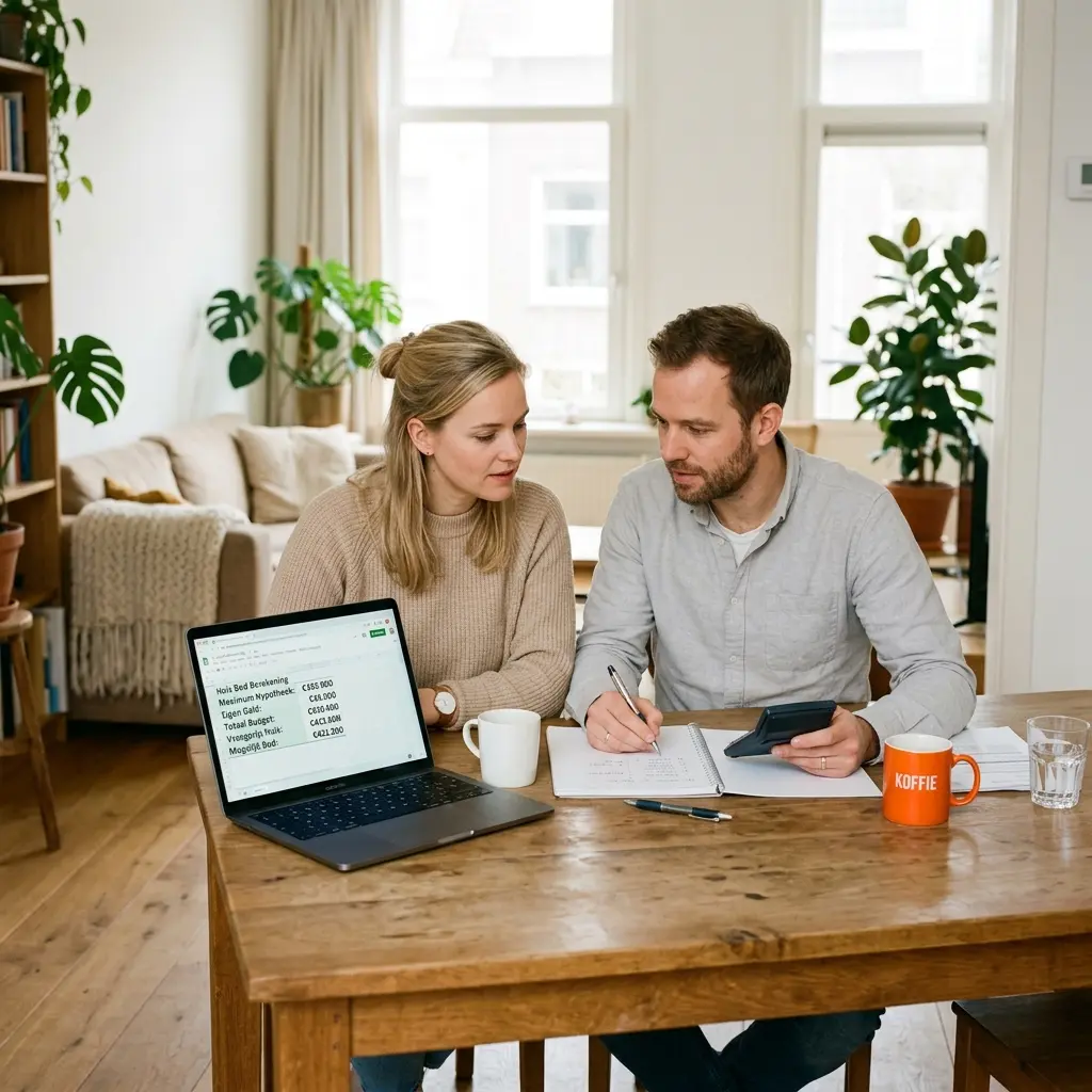 Stel rekent aan de keukentafel uit hoeveel ze kunnen overbieden op een huis