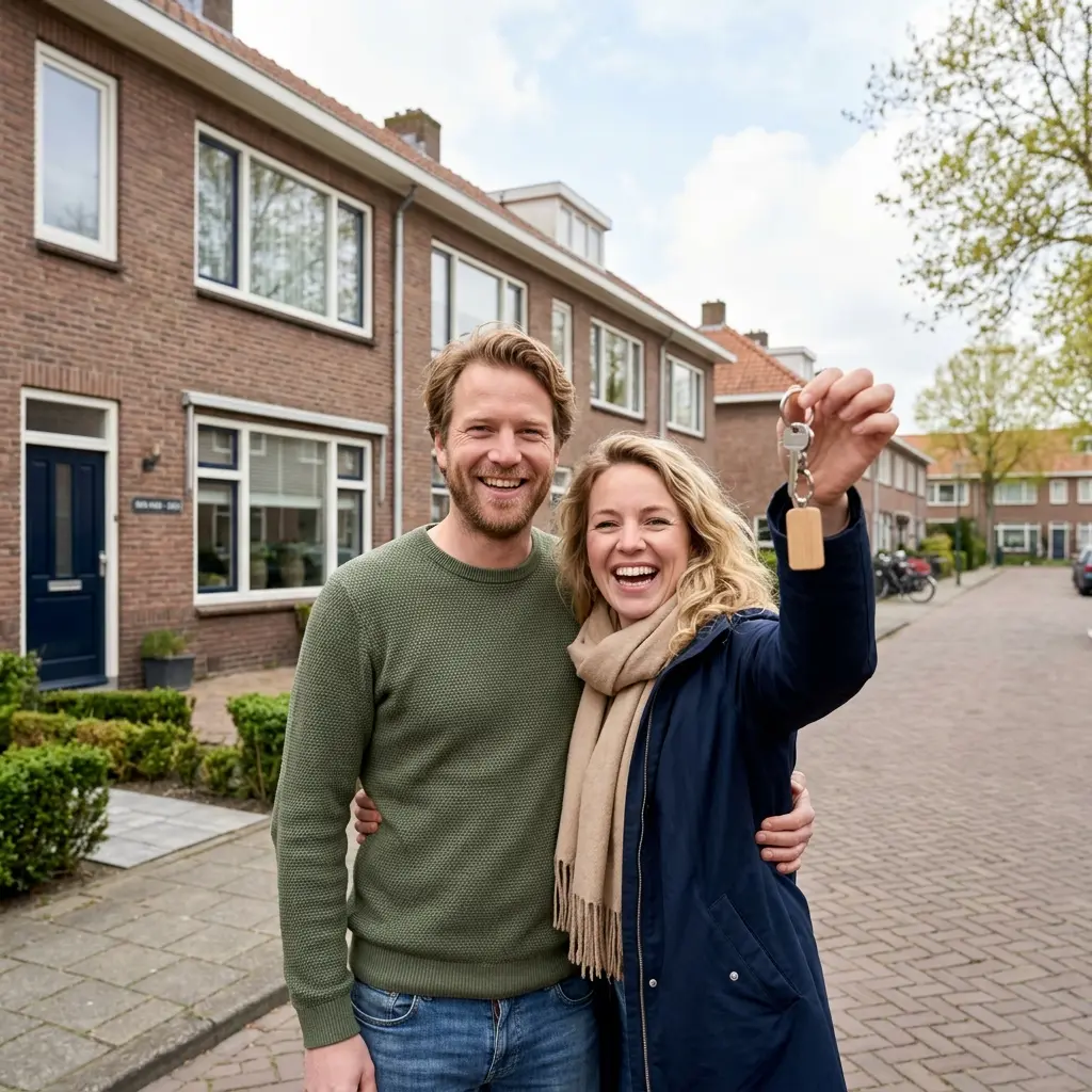 Nederlands stel ontvangt de sleutel van hun nieuwe woning